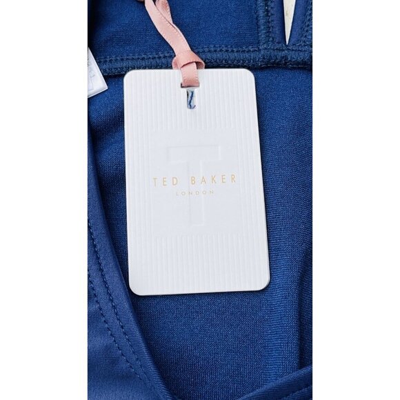 Ted Baker London Navy Blue Halter one piece Swimsuit size 2=4-6 - Picture 9 of 10